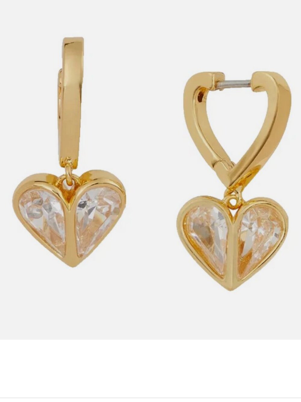 Kate Spade New York Women's Rock Solid Stone Heart Huggies Gold